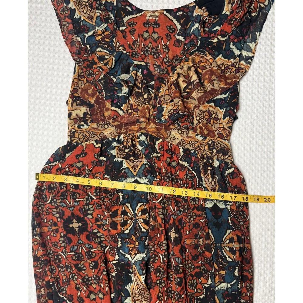 Free People Wear It Out Maxi Tiered Ruffled Dress Bohemian Fall Floral Cowgirl - Picture 11 of 13